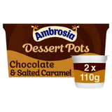 Ambrosia Ready To Eat Belgian Chocolate & Salted Caramel Sauce Dessert Pots 2x110g