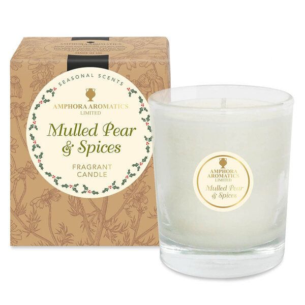 Amphora Aromatics Mulled Pear & Spices 40hr Pot Candle.