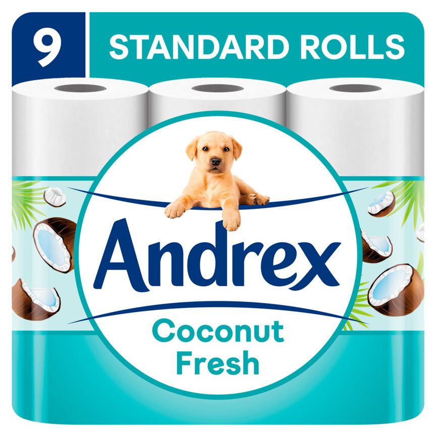 Andrex Coconut Fresh Toilet Tissue, 9 Rolls