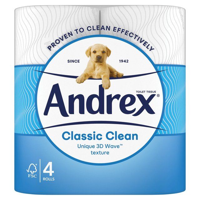 Andrex Complete Clean 4 Rolls   4 per pack