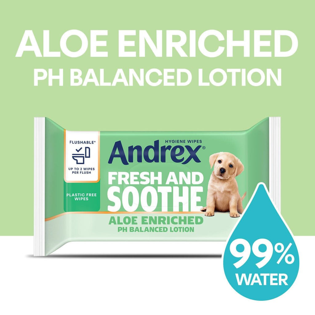 Andrex Fresh & Soothe Washlets, 12 x 36 Wipes