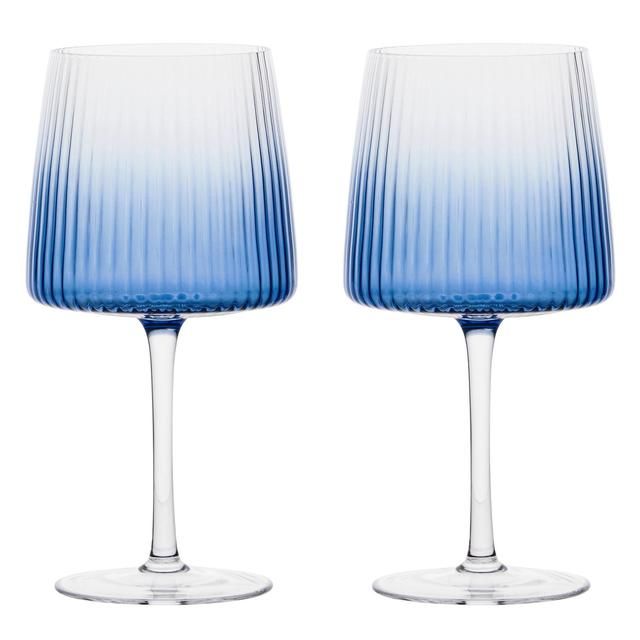 Anton Studio Designs Empire Blue Gin Glasses   2 per pack