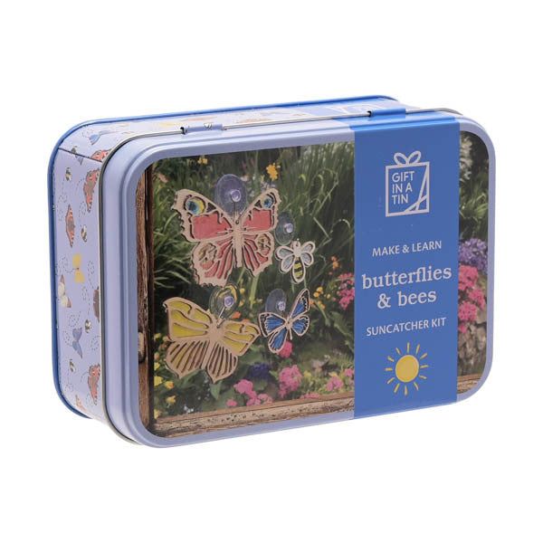 Apples To Pears Gift In A Tin Butterflies & Bees Suncatcher