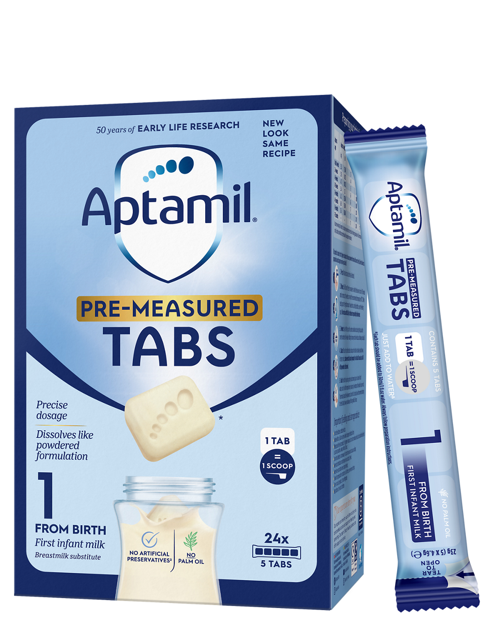 Aptamil first infant milk tabs, 24 sachets - British product