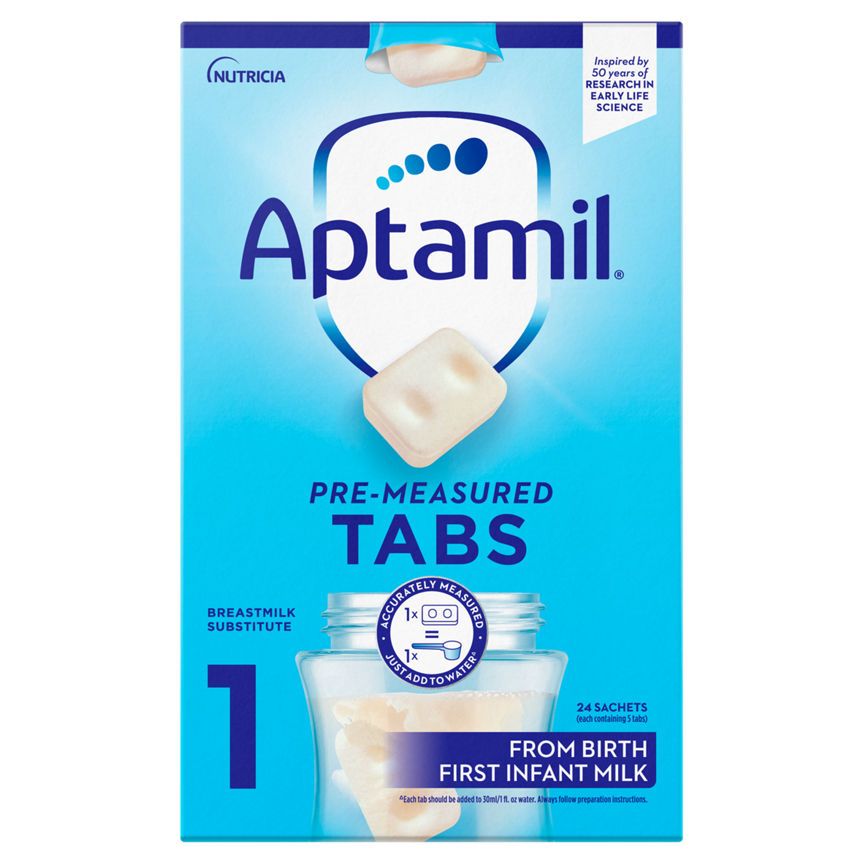 Aptamil Pre-Measured Tabs 1 From Birth First Infant Milk 24 Pack