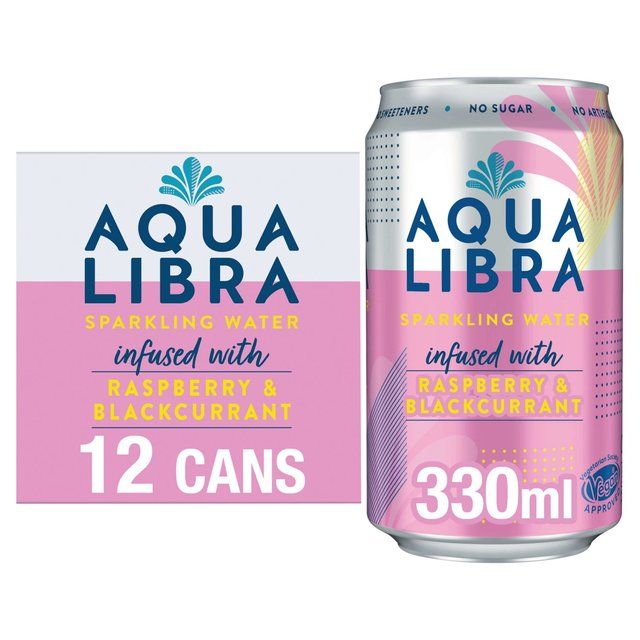 Aqua Libra Raspberry and Blackcurrant Infused Sparkling Water   12 x 330ml