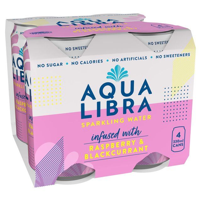 Aqua Libra Raspberry & Blackcurrant Infused Sparkling Water   4 x 330ml