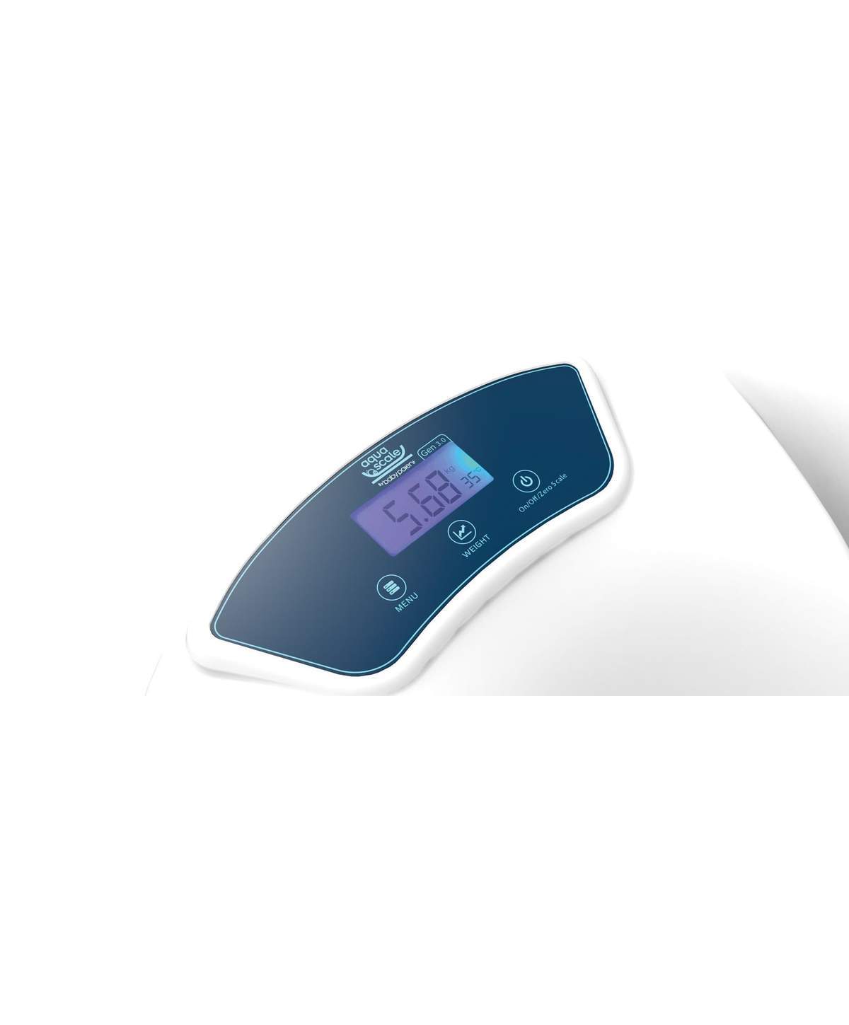 Aqua Scale V3 white baby bath with built-in scale, UK version