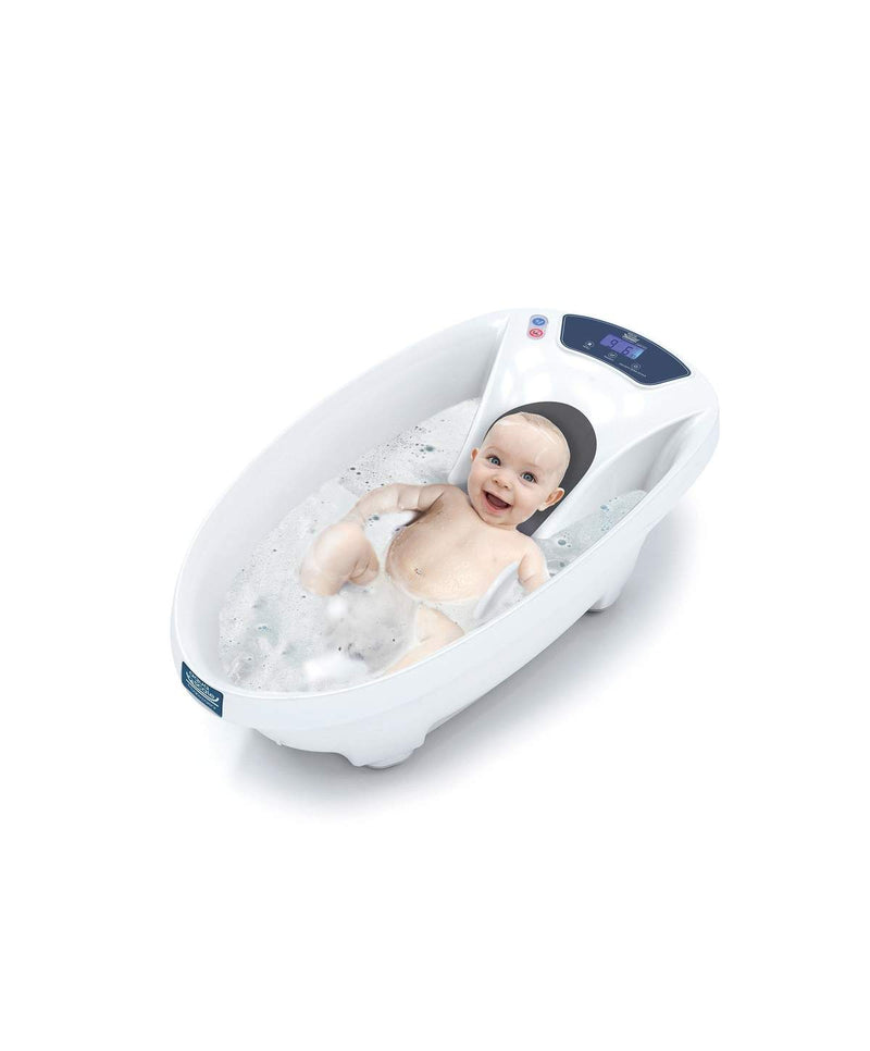 Aqua Scale V3 white baby bath with built-in scale, UK version