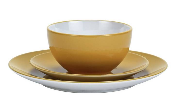 Argos Home 12 Piece Stoneware Dinner Set - Mustard