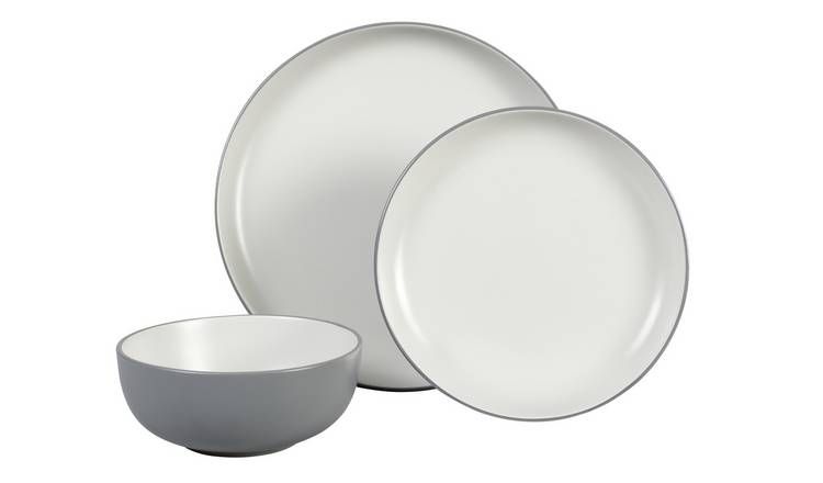 Argos Home 12 Piece Stoneware Dinner Set - Two Tone