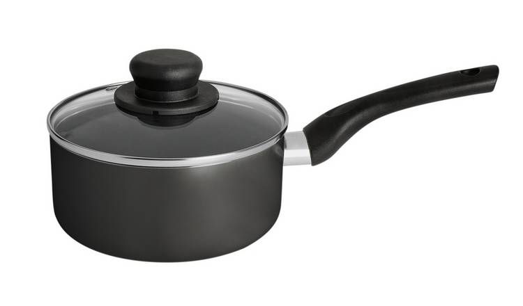 Argos Home 5 Piece Aluminium Pan Set - Black