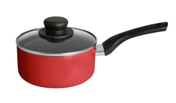 Argos Home 5 Piece Aluminium Pan Set - Red