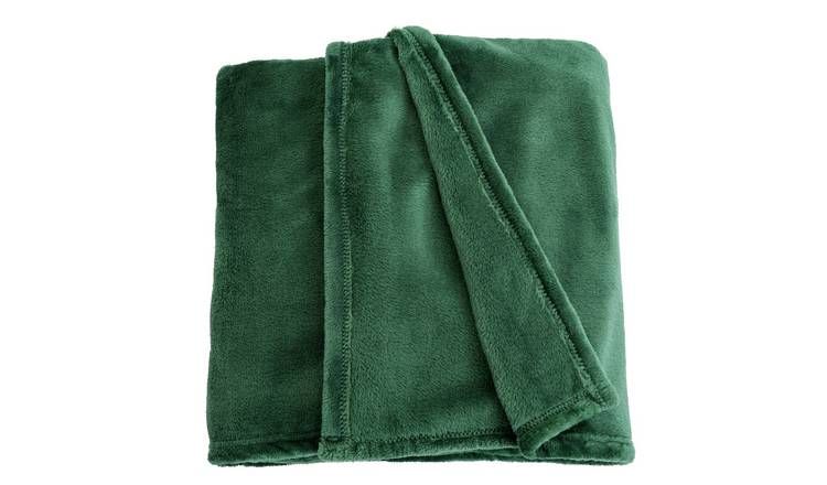 Argos Home Fleece Throw - Green - 125X150cm