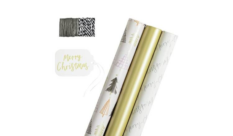 Argos Home Glam 3 Piece Wrapping Paper Set