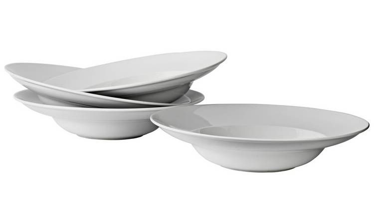 Argos Home Set of 4 Porcelain Large Pasta Bowls