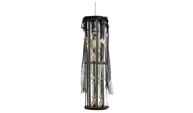 Argos Home Skeleton In Cage Halloween Decoration