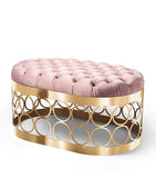 Aristot Velvet Button Ottoman