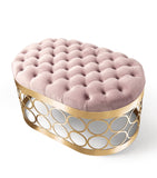 Aristot Velvet Button Ottoman