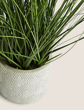 Artificial Grass in Geometric Pot