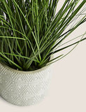 Artificial Grass in Geometric Pot - Green, None