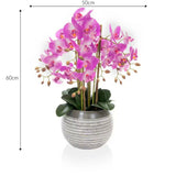 Artificial Large Pink Orchid in Ceramic Pot