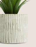 Artificial Mini Aloe in Concrete Pot - Green, None