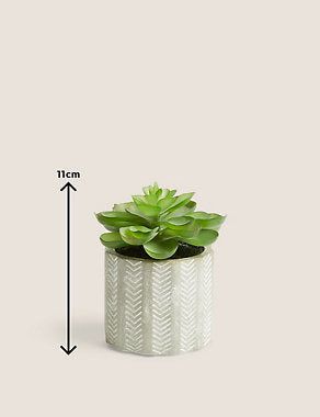 Artificial Mini Echeveria in Concrete Pot