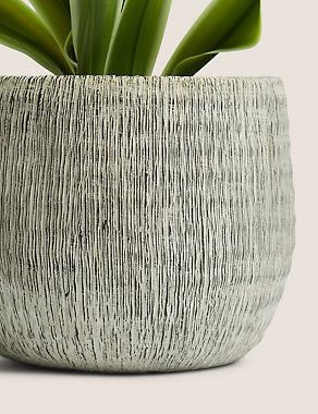 Artificial Natural Lily in Textured Pot