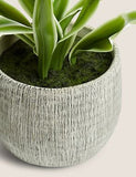 Artificial Natural Lily in Textured Pot