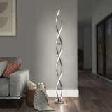 Artika Chrome Swirl LED Floor Lamp