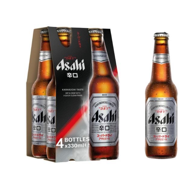 Asahi Super Dry Beer Lager Bottles   4 x 330ml