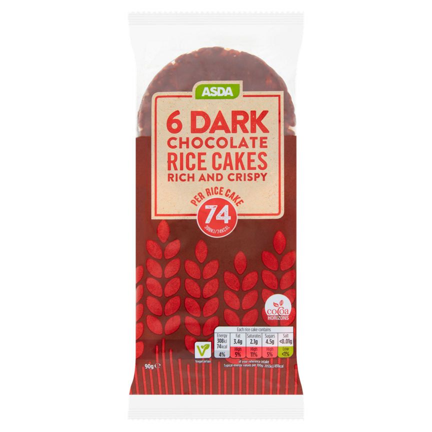 ASDA 6 Dark Chocolate Rice Cakes