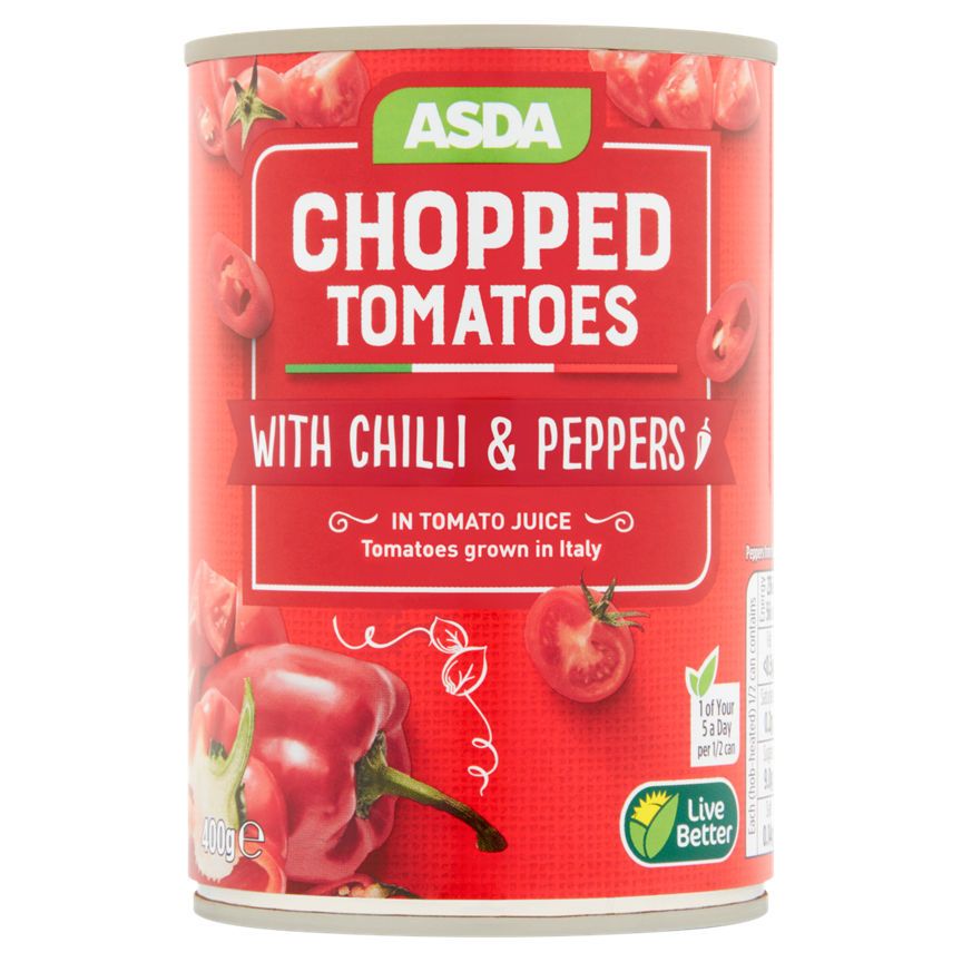 ASDA Chopped Tomatoes with Chilli & Peppers