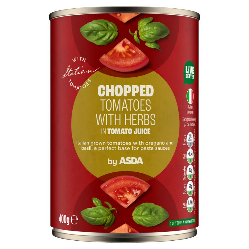 ASDA Chopped Tomatoes with Herbs 400g