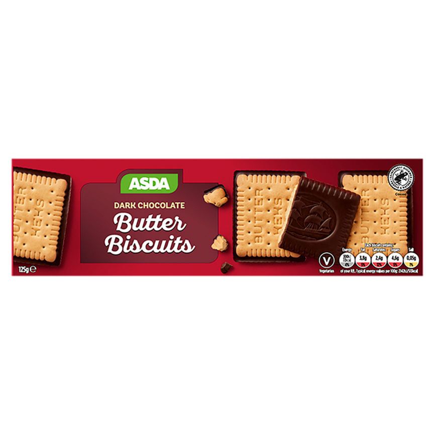 ASDA Dark Chocolate Butter Biscuits 125g