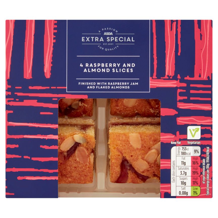 ASDA Extra Special 4 Raspberry and Almond Slices