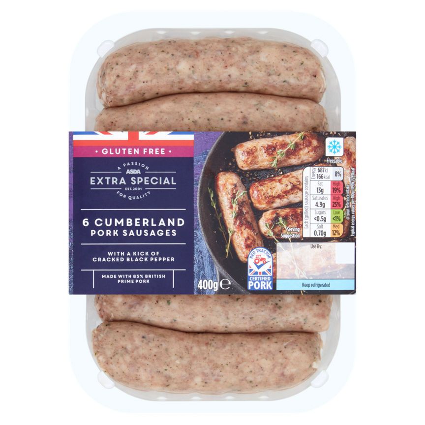 ASDA Extra Special 6 Cumberland Pork Sausages