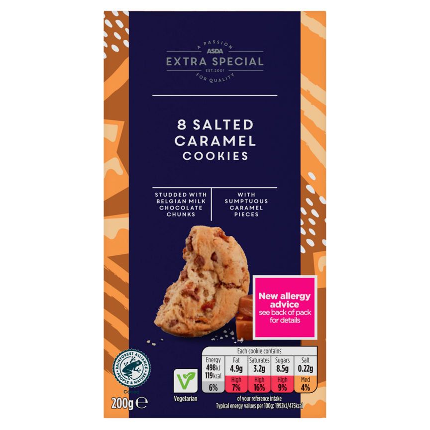 ASDA Extra Special 8 Salted Caramel Cookies 200g