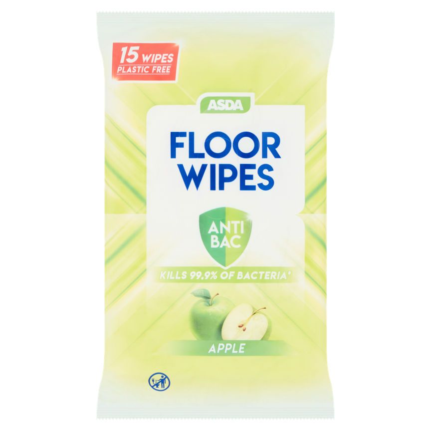 ASDA Floor Wipes Anti Bac Apple 15 Wipes