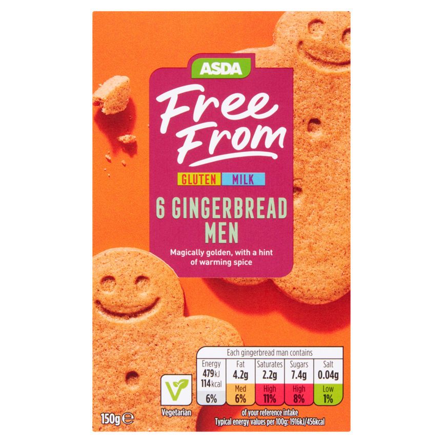 ASDA Free From 6 Gingerbread Men