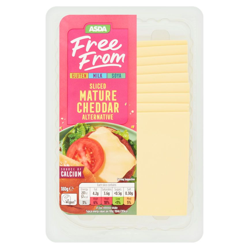 ASDA Free From Sliced Mature Cheddar Alternative