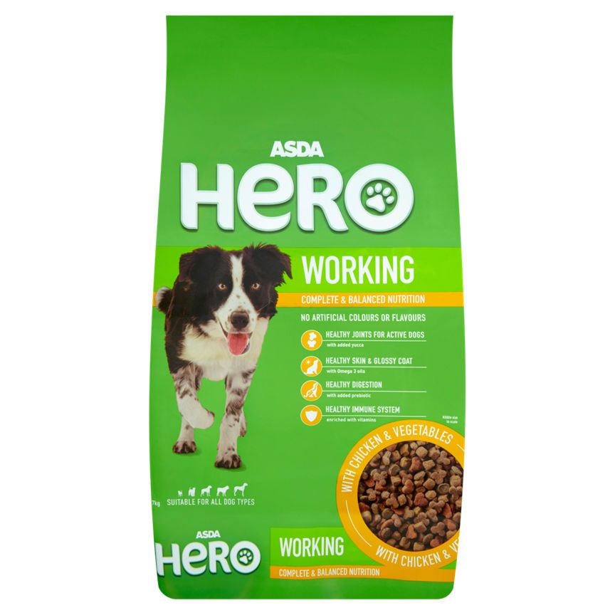 ASDA Hero Working Chicken & Vegetables Dry Adult Dog Food