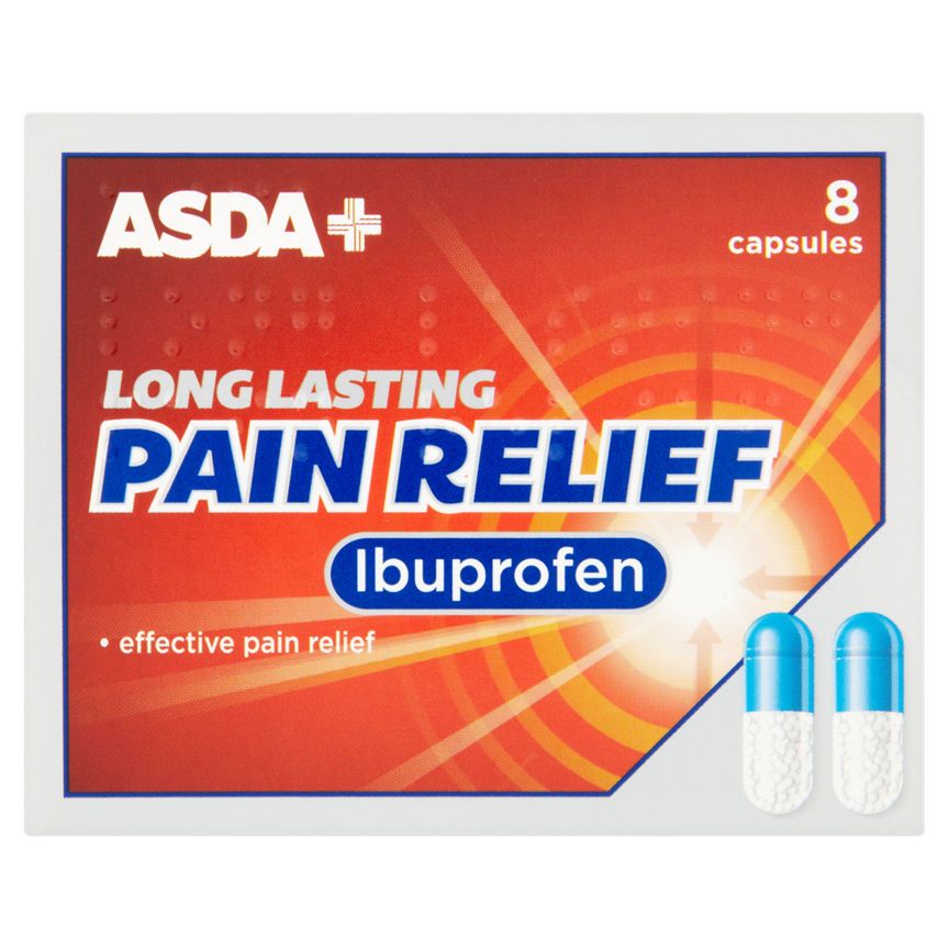 ASDA Ibuprofen Capsules - Long Lasting Pain Relief 8 Pack