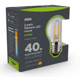 ASDA LED Filament Round 40W Large Screw Clear Lightbulb