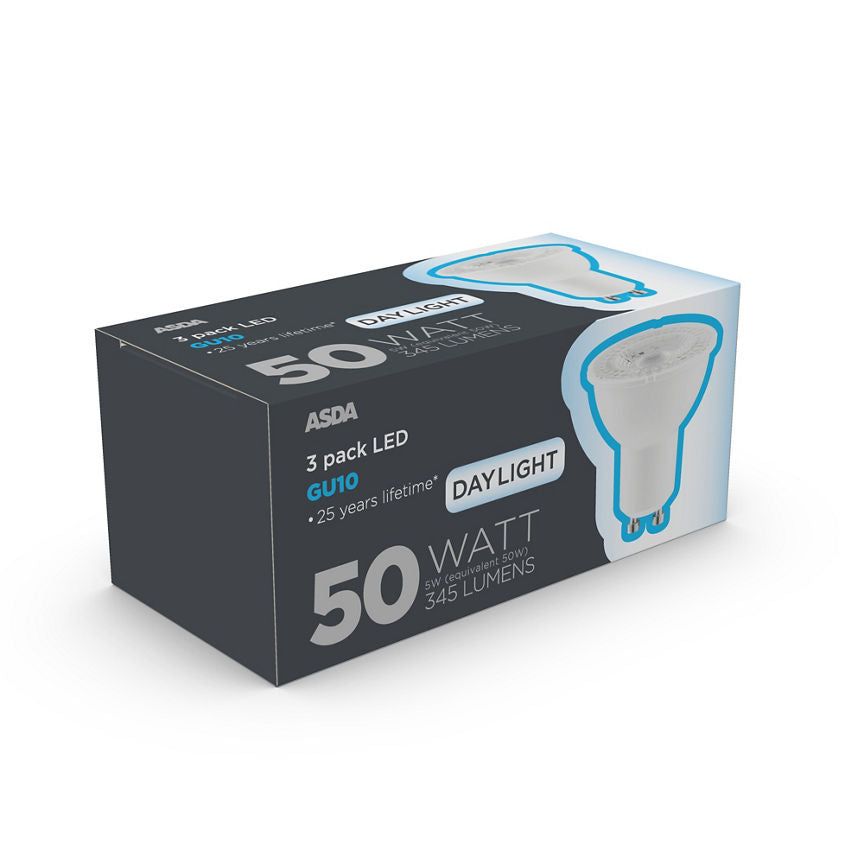 ASDA LED GU10 50W DAYLIGHT Lightbulb