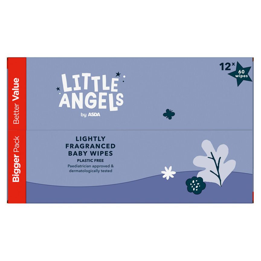 ASDA Little Angels 60 Lightly Fragranced Baby Wipes