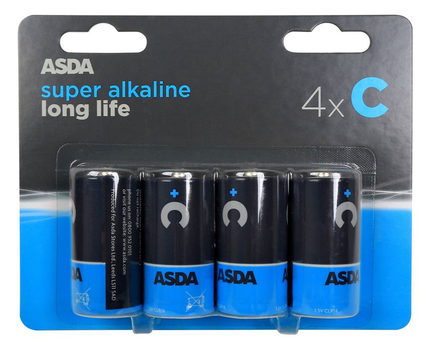 ASDA Long Life Super Alkaline  C Batteries