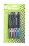 ASDA Metallic Permanent Markers - 5 Pack