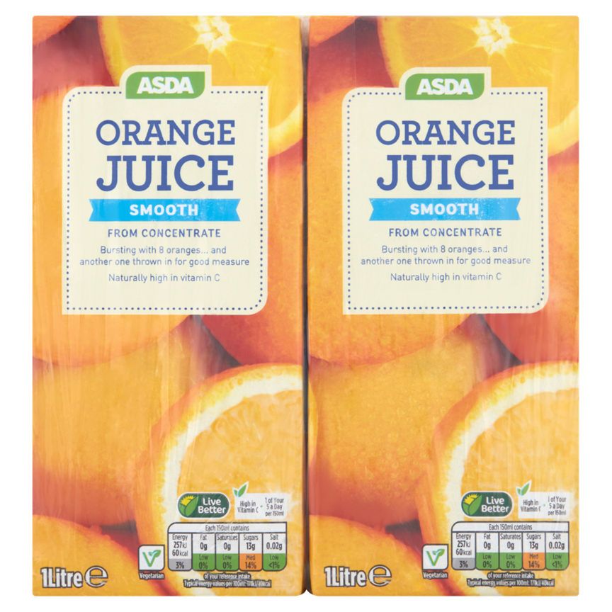 ASDA Orange Juice Smooth Cartons